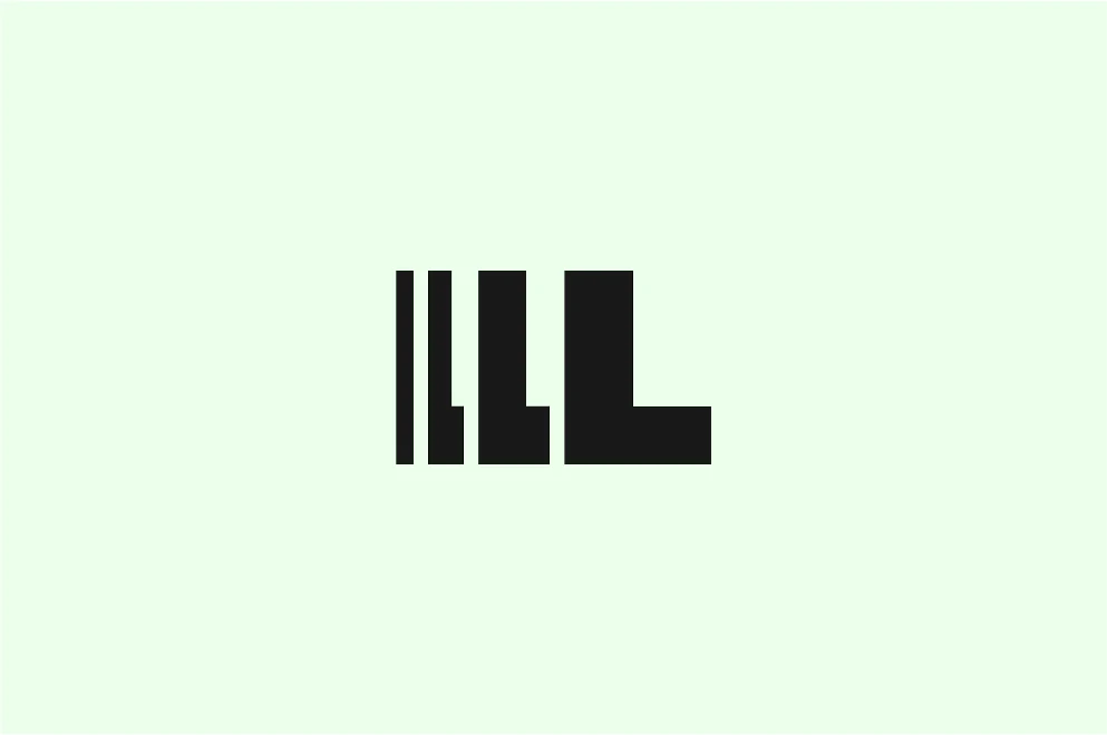 Logo stylisé avec un fond vert clair.